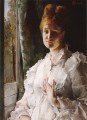 「白い服を着た女性の肖像」ベルギーの画家アルフレッド・スティーブンス